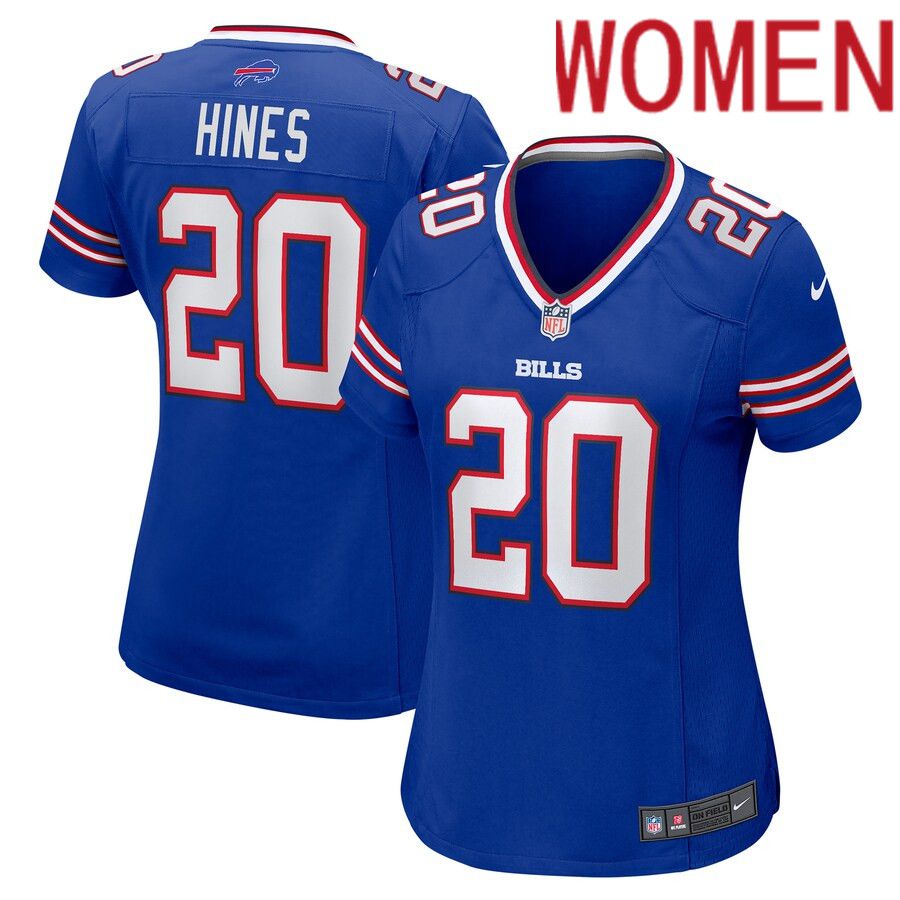 Women Buffalo Bills #20 Nyheim Hines Nike Royal Game Player NFL Jersey